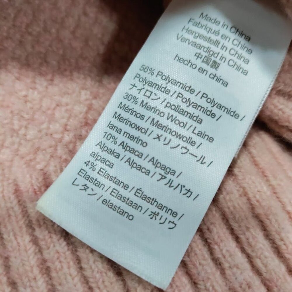 J.Crew Alpaca Wool Blend Women Small Cable-Knit Half-Zip Pullover Sweater Blush - Picture 5 of 5